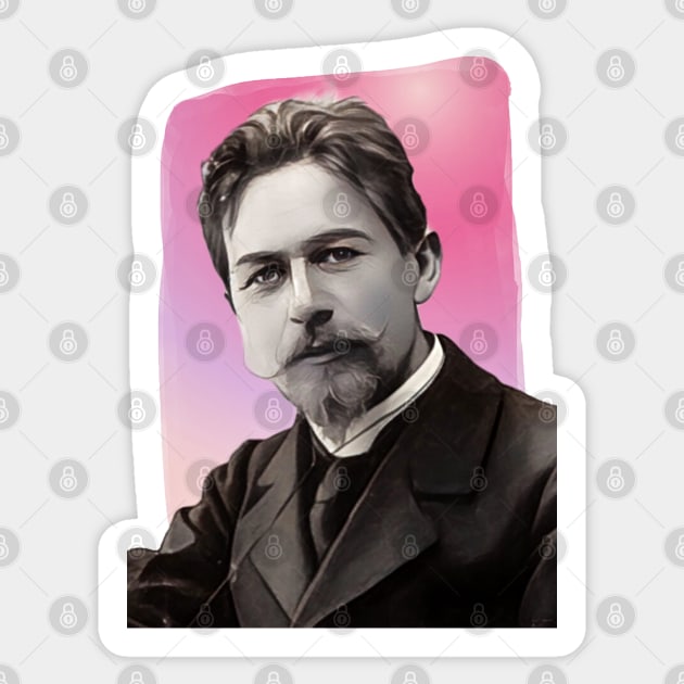 Russian Playwright Anton Chekhov illustration Sticker by Litstoy 